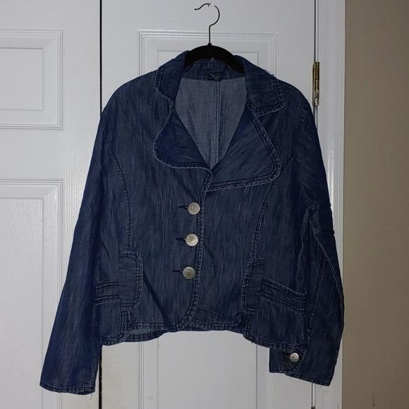 Drama  jean denium jacket and wide leg jean set  NWOT - Picture 9 of 12